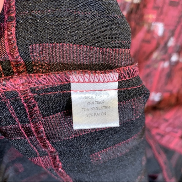 Erin London Burgundy Blazer Pockets Abstract Print Lined Size 3X - Picture 13 of 13